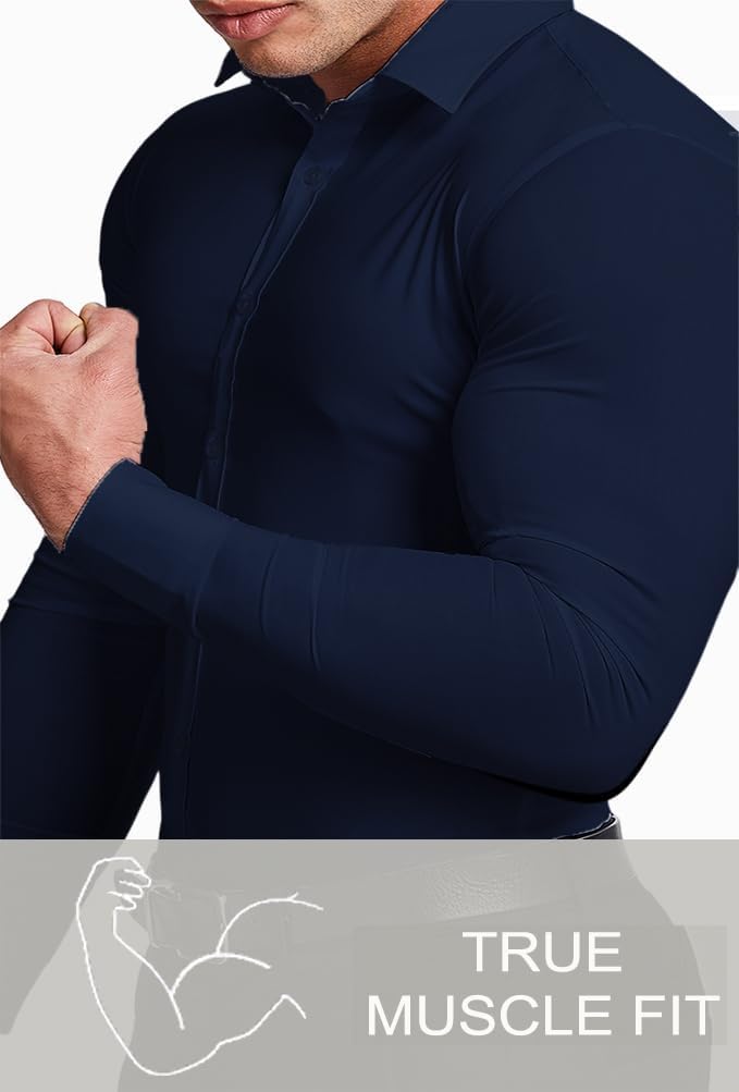 Wrinkle-Free Slim Fit Shirt for Men - David-Black-S-Nora Luxe