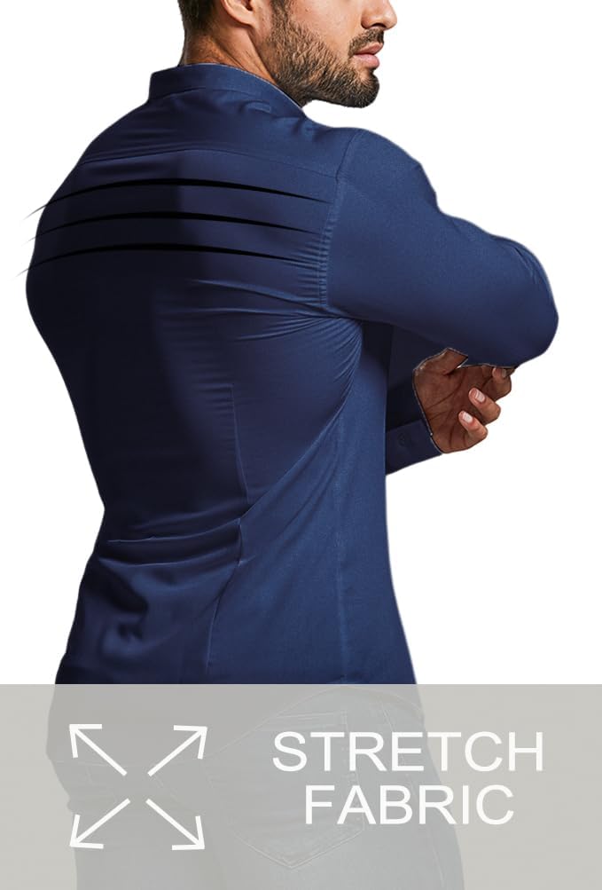 Wrinkle-Free Slim Fit Shirt for Men - David-Black-S-Nora Luxe