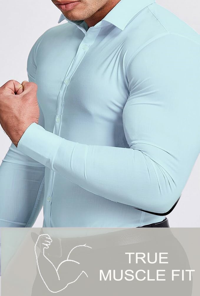 Wrinkle-Free Slim Fit Shirt for Men - David-Black-S-Nora Luxe