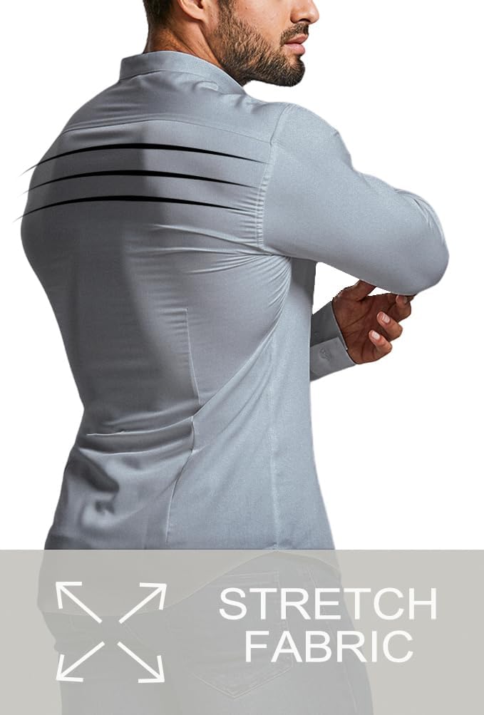 Wrinkle-Free Slim Fit Shirt for Men - David-Black-S-Nora Luxe