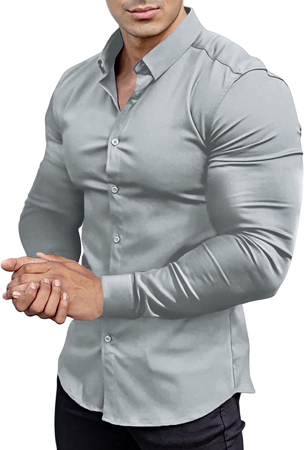 Wrinkle-Free Slim Fit Shirt for Men - David-Gray-S-Nora Luxe
