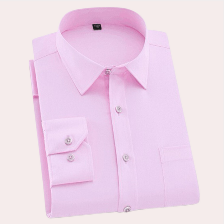 Wrinkle-Free Stretch Men's Shirt - Vince-Pink-S-Nora Luxe
