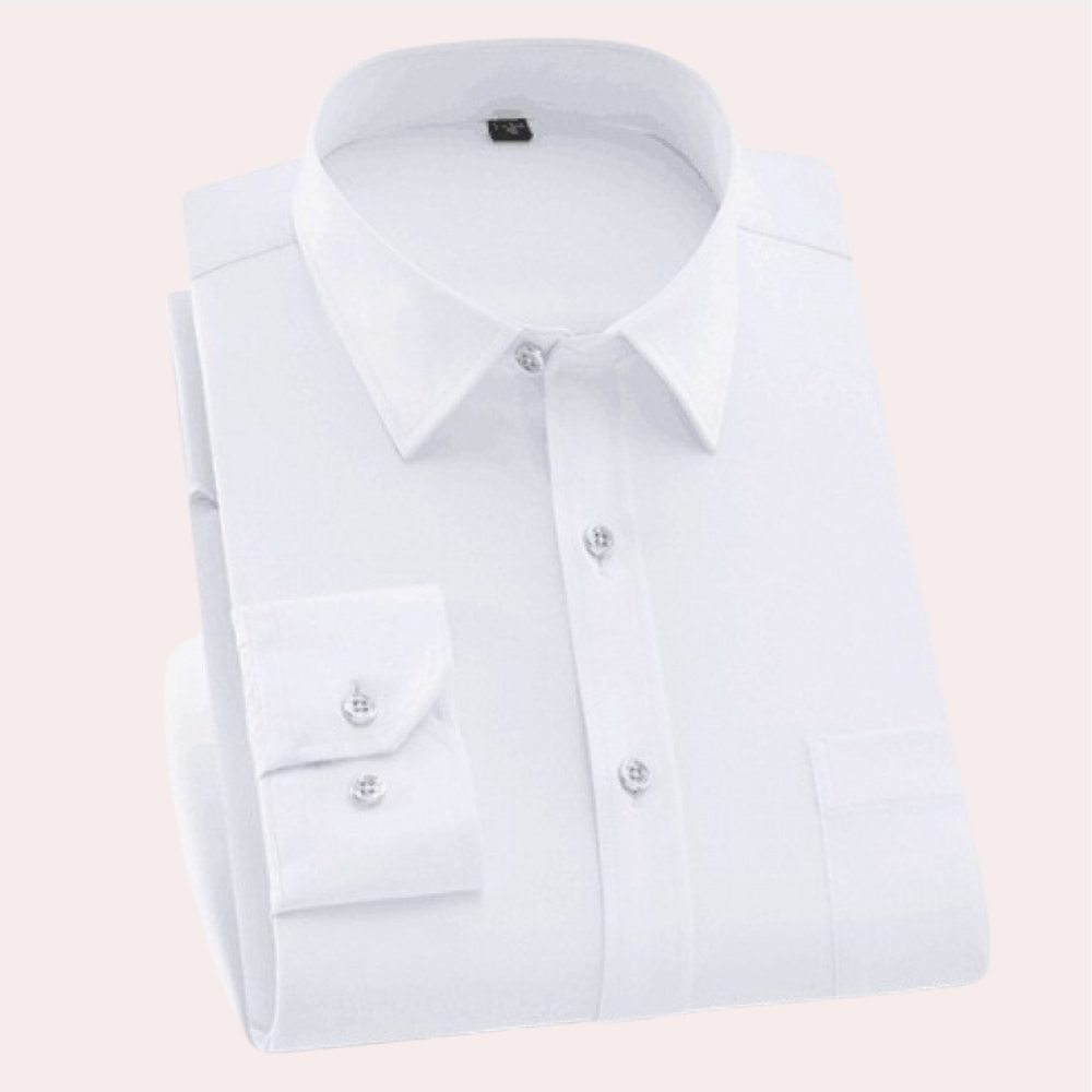 Wrinkle-Free Stretch Men's Shirt - Vince-White-S-Nora Luxe