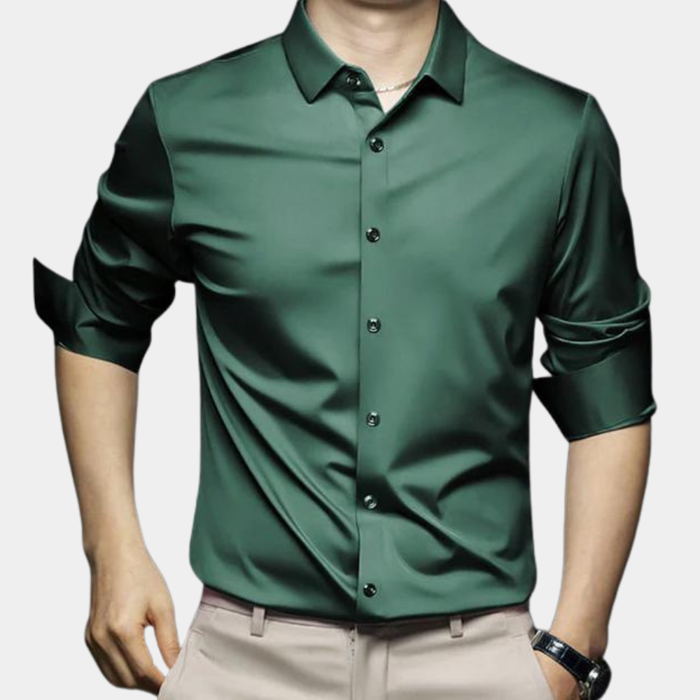 Wrinkle-free Timeless Men's Shirt - Mason-Green-S-Nora Luxe