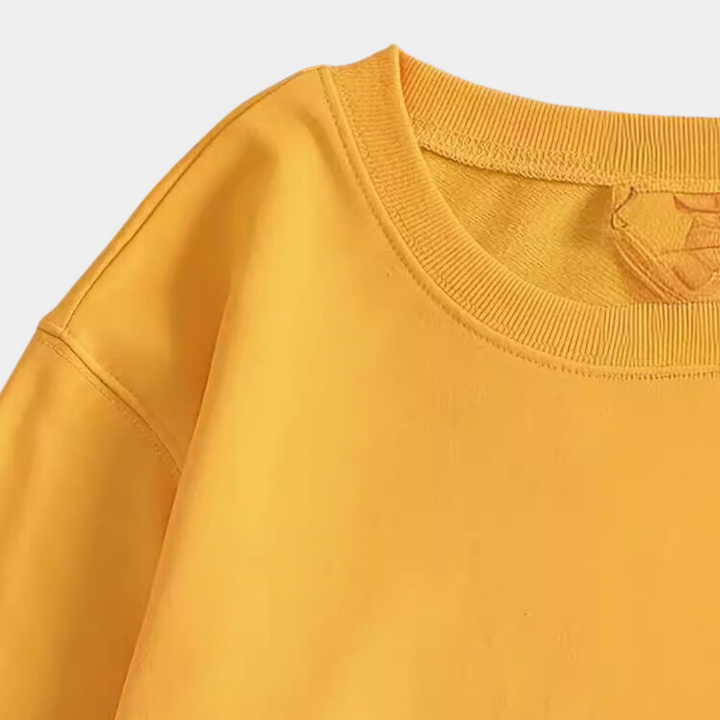 Yellow Women's Sweatshirt with Floral Print - Fleur-XS-Nora Luxe
