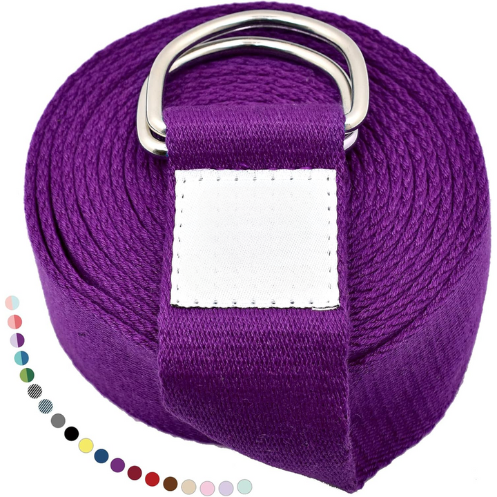 Yoga Band with Adjustable D-Ring Buckle-Dark purple-70.87 in-Nora Luxe