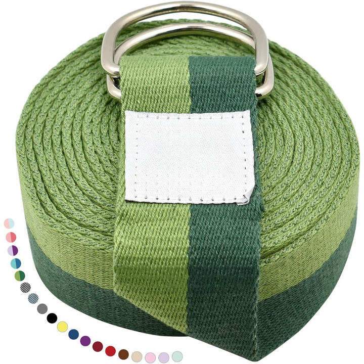 Yoga Band with Adjustable D-Ring Buckle-Olive green-70.87 in-Nora Luxe