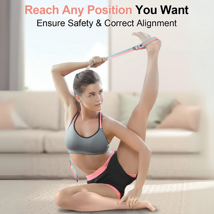 Yoga Band with Adjustable D-Ring Buckle-Pink-70.87 in-Nora Luxe