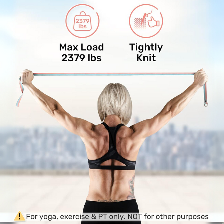 Yoga Band with Adjustable D-Ring Buckle-Pink-70.87 in-Nora Luxe