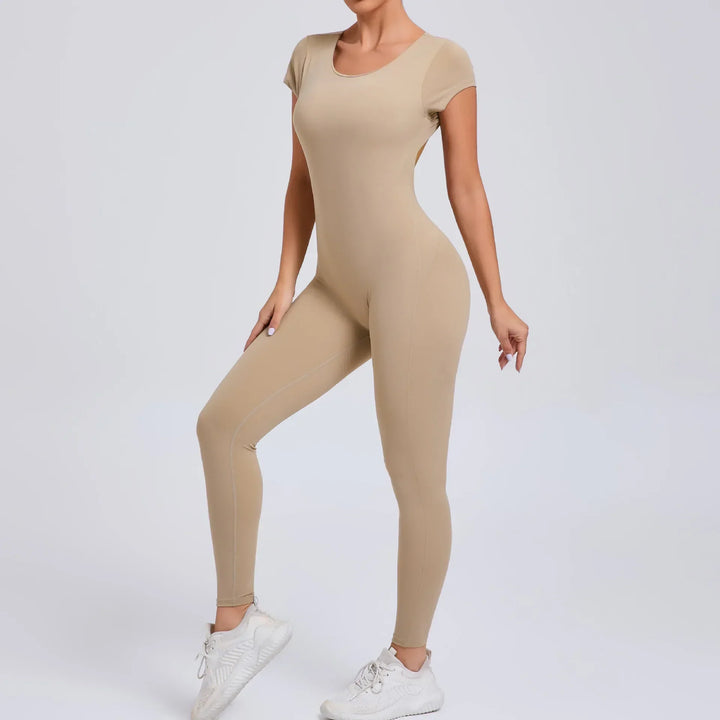 Yoga Jumpsuit with Breathable & Flexible Design - Luna-Red-S-Nora Luxe