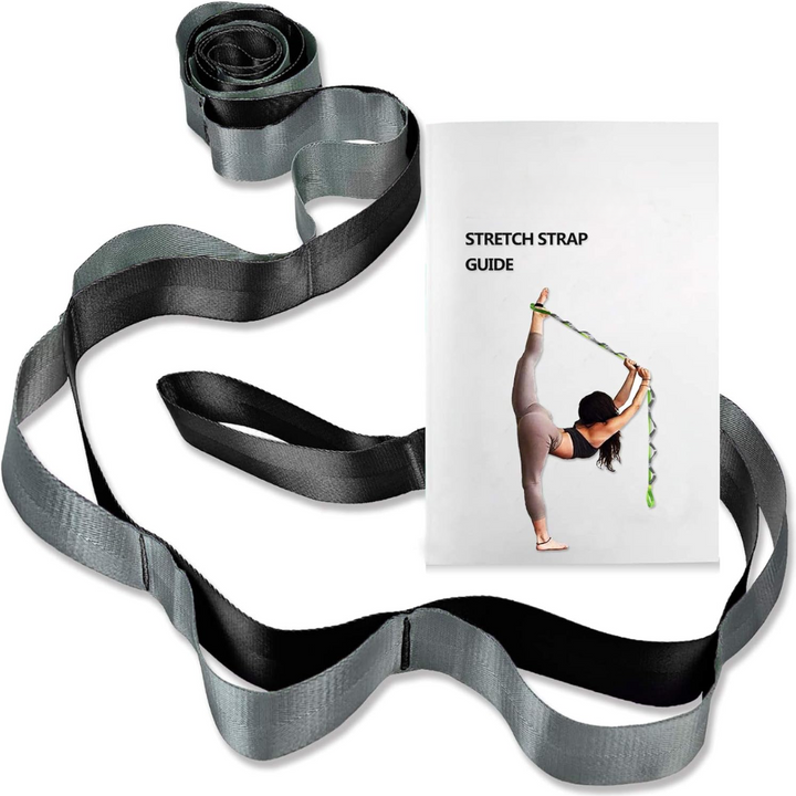 Yoga Stretch Band with 12 Loops-Black-Nora Luxe