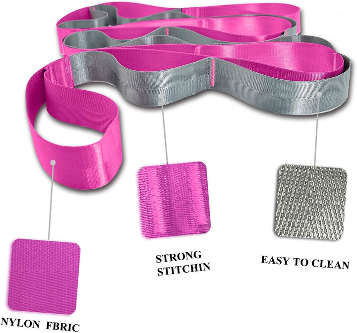 Yoga Stretch Band with 12 Loops-Black-Nora Luxe
