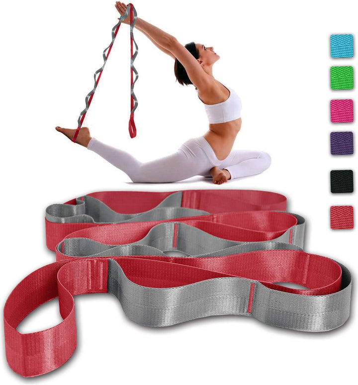 Yoga Stretch Band with 12 Loops-Black-Nora Luxe