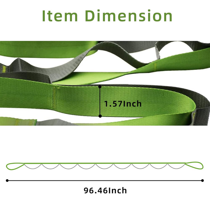 Yoga Stretch Band with 12 Loops-Black-Nora Luxe