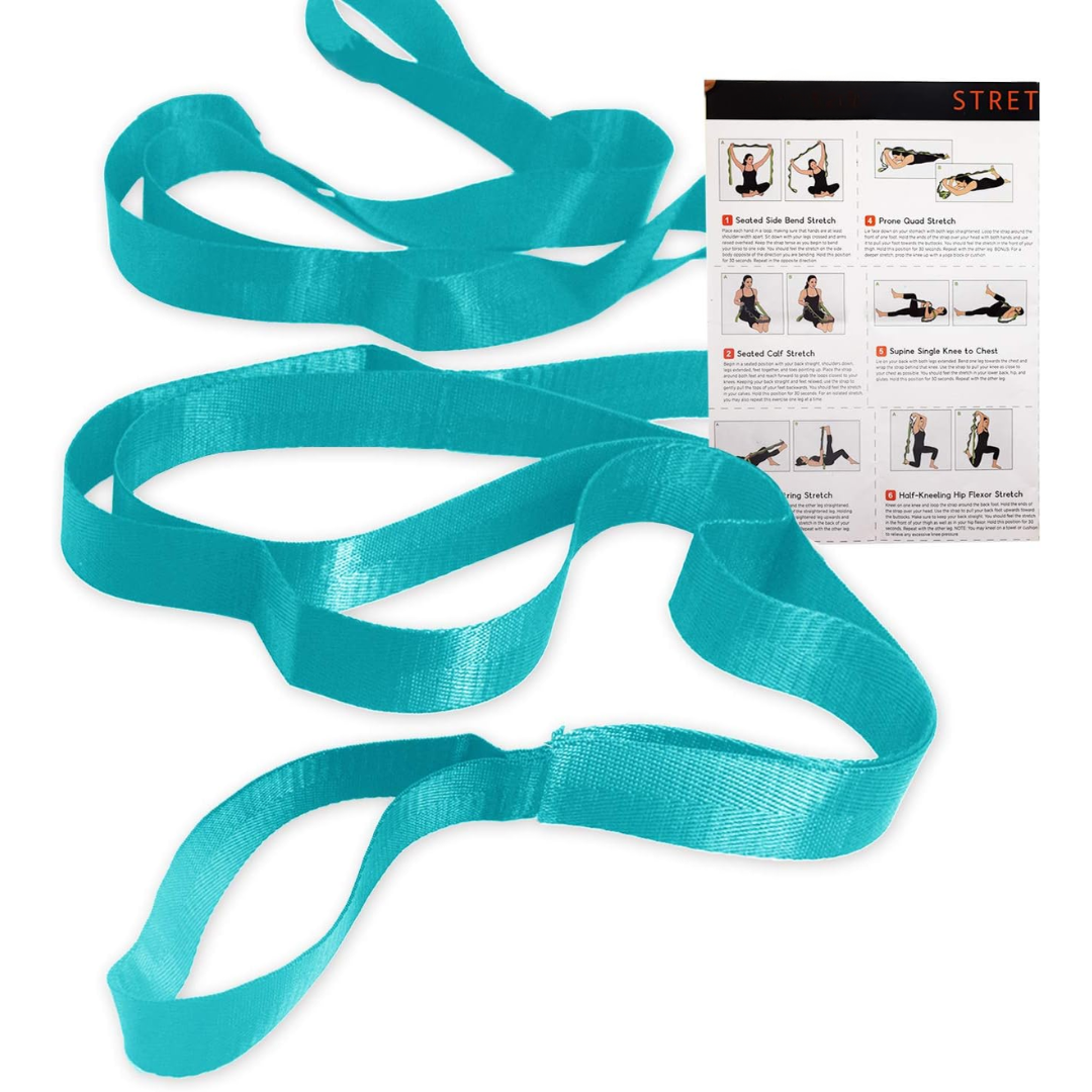 Yoga Stretch Band with 12 Loops-Black-Nora Luxe