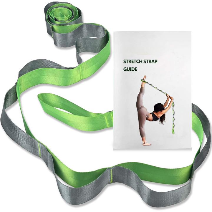 Yoga Stretch Band with 12 Loops-Green-Nora Luxe