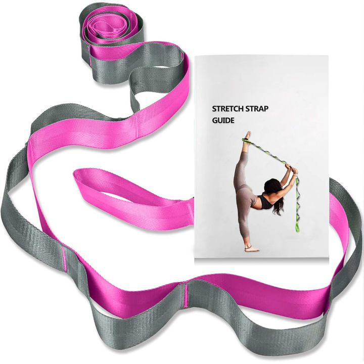 Yoga Stretch Band with 12 Loops-Pink-Nora Luxe