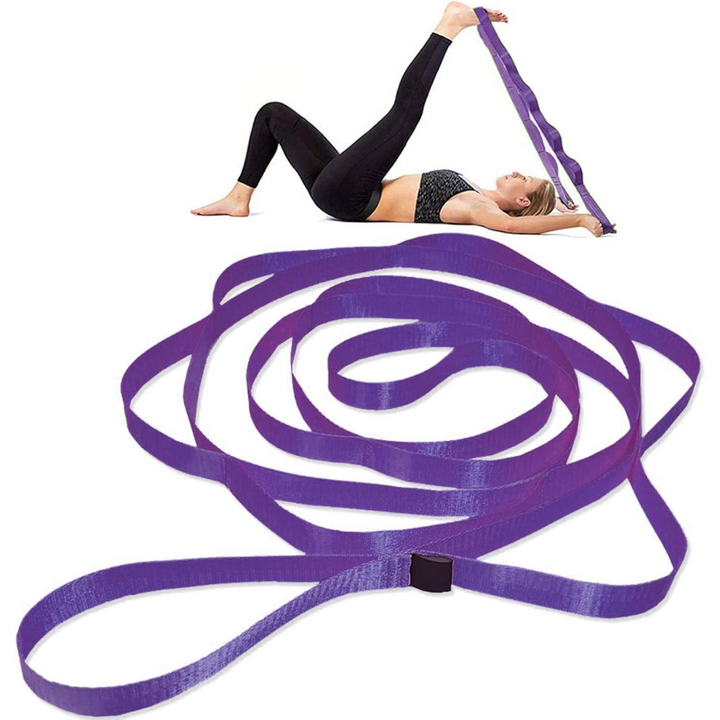 Yoga Stretch Band with 12 Loops-Purple 2.5cm-Nora Luxe