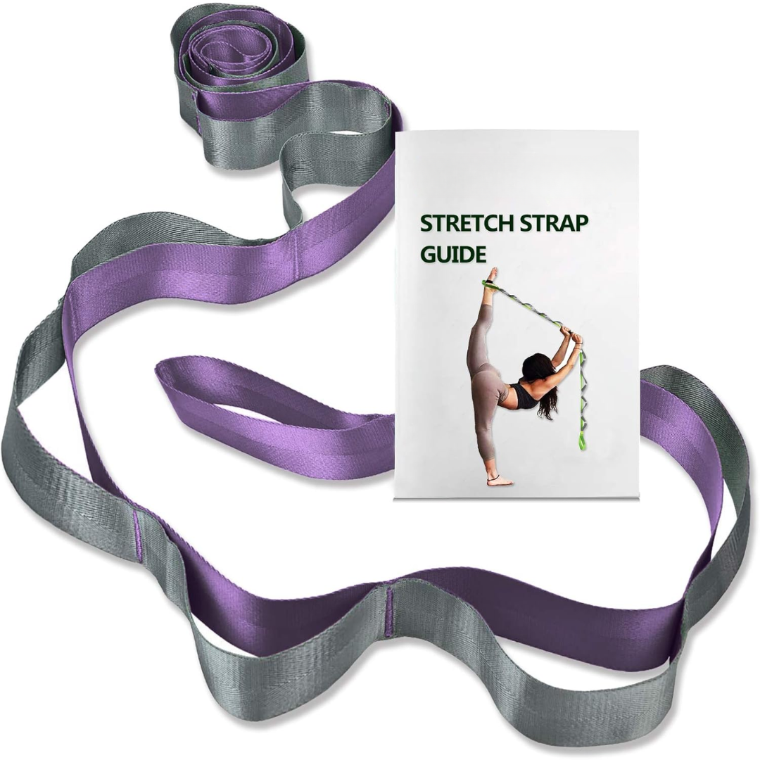 Yoga Stretch Band with 12 Loops-Purple-Nora Luxe