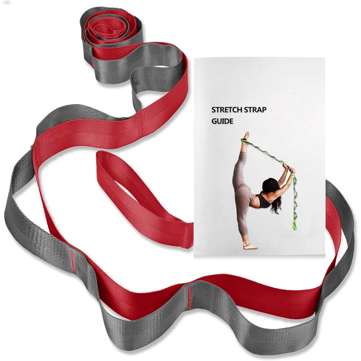 Yoga Stretch Band with 12 Loops-Red-Nora Luxe