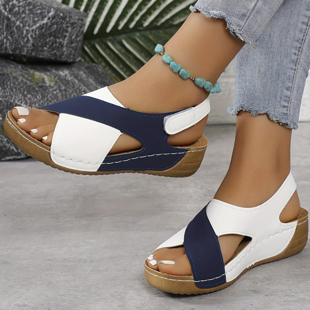 Yola - Comfortable Sandals-Blue-4.5-Nora Luxe