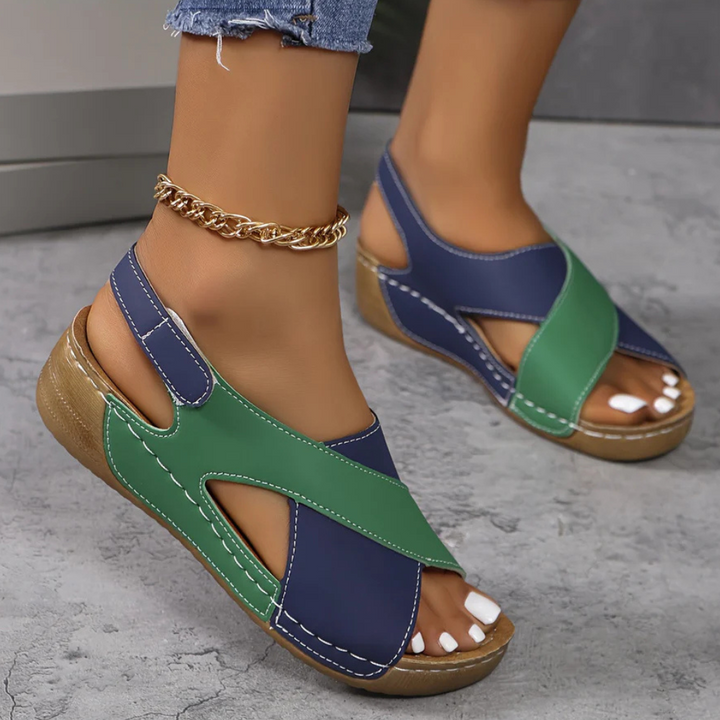 Yola - Comfortable Sandals-Green-4.5-Nora Luxe
