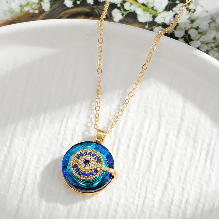 "You will always be protected" - Evil Eye Necklace-Evil Eye#Round Gold-Nora Luxe