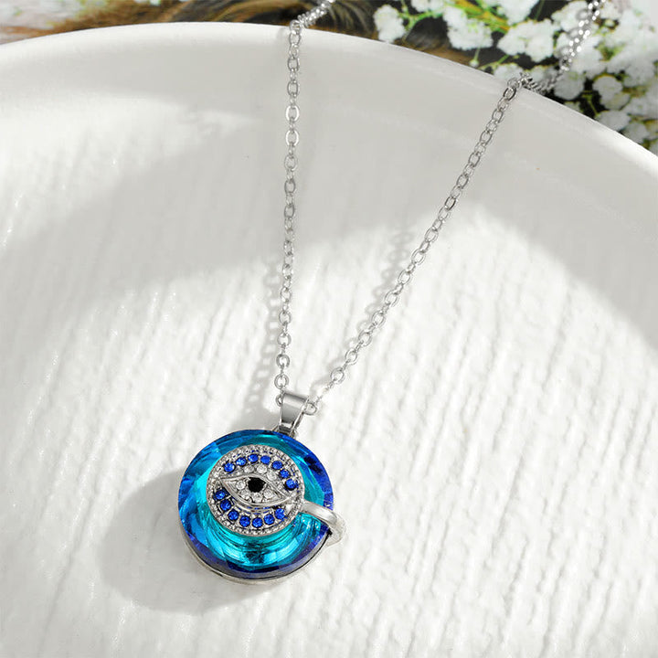 "You will always be protected" - Evil Eye Necklace-Evil eye#Round Silver-Nora Luxe