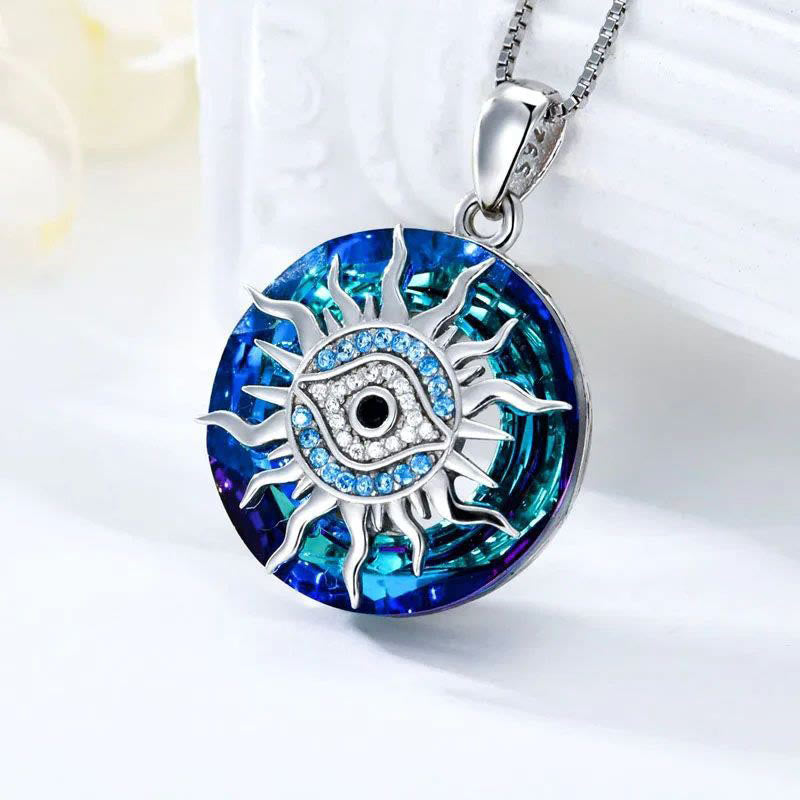 "You will always be protected" - Evil Eye Necklace-Evil eye#Sun-Nora Luxe