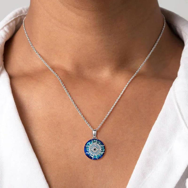 "You will always be protected" - Evil Eye Necklace-Evil eye#Sun-Nora Luxe