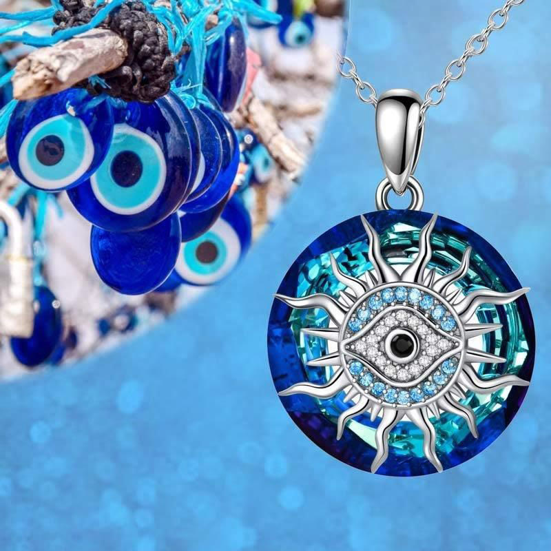 "You will always be protected" - Evil Eye Necklace-Evil eye#Sun-Nora Luxe