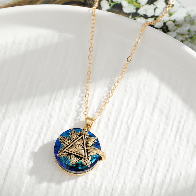 "You will always be protected" - Evil Eye Necklace-Evil Eye#Triangle Gold-Nora Luxe