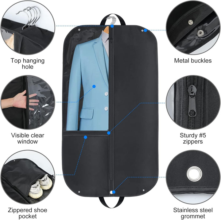 Waterproof Oxford Garment Bag – Suit Cover with Gusset & Pockets (Buy 1, Take 1 FREE)