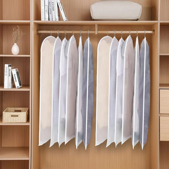 PEVA Garment Cover Set – 12-Pack Hanging Clothes Bags in 3 Sizes (Buy 1, Get 1 FREE)