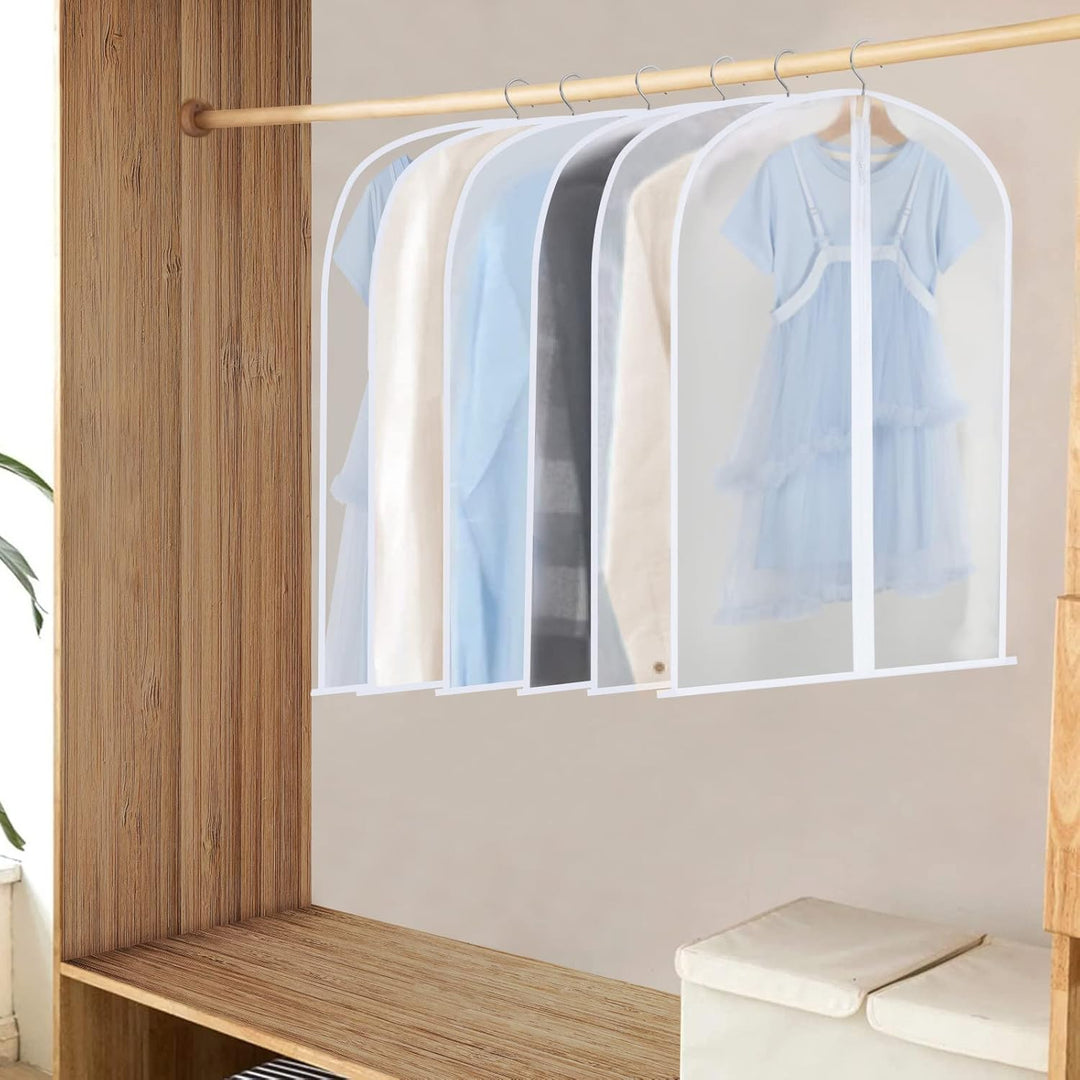 PEVA Garment Cover Set – 12-Pack Hanging Clothes Bags in 3 Sizes (Buy 1, Get 1 FREE)