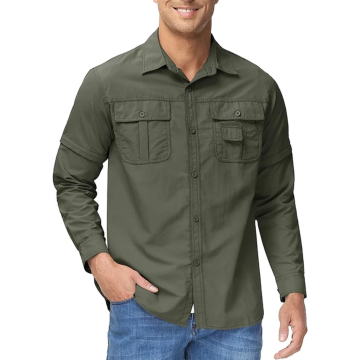 Zip-off Outdoor Shirt - Arvo-Olive green-S-The Livary