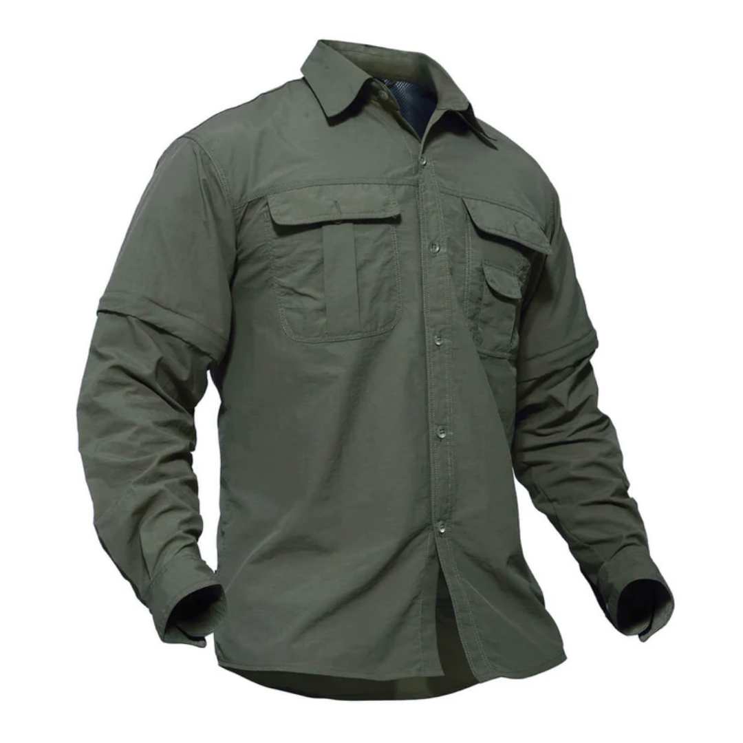 Zip-off Outdoor Shirt - Arvo-Olive green-S-The Livary