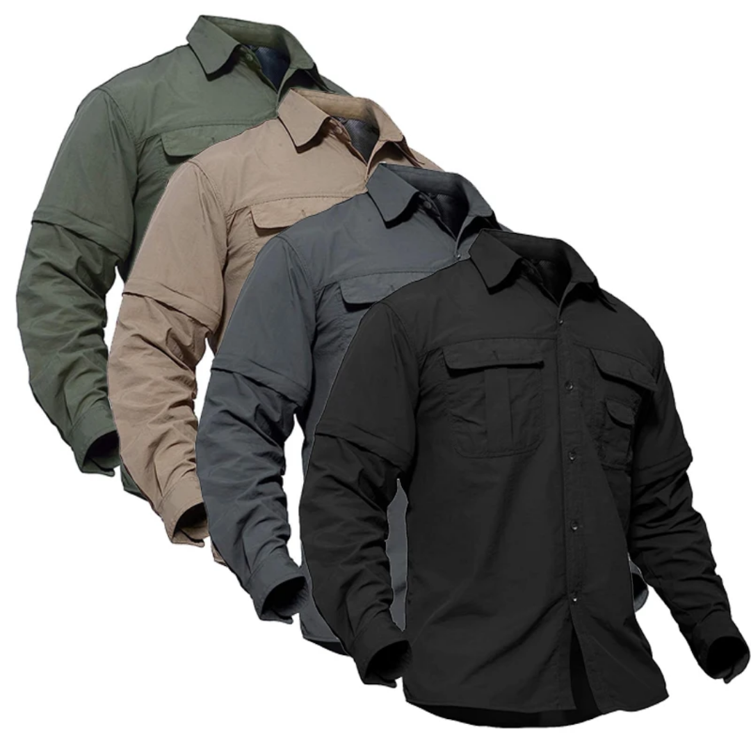 Zip-off Outdoor Shirt - Arvo-Olive green-S-The Livary