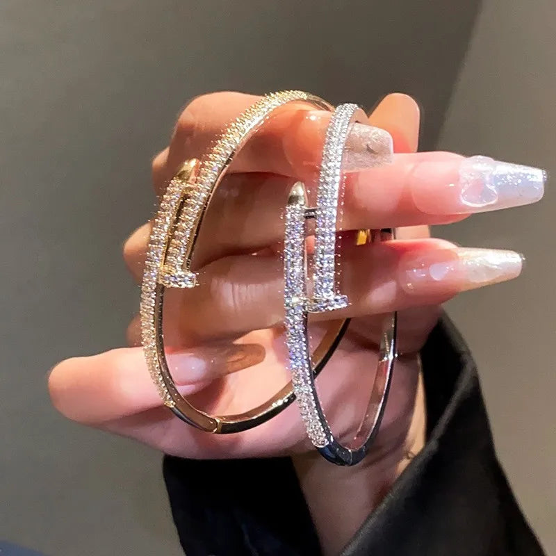 Zircon Nail Design Bracelet | Elegant and Sparkling-Silver-Nora Luxe