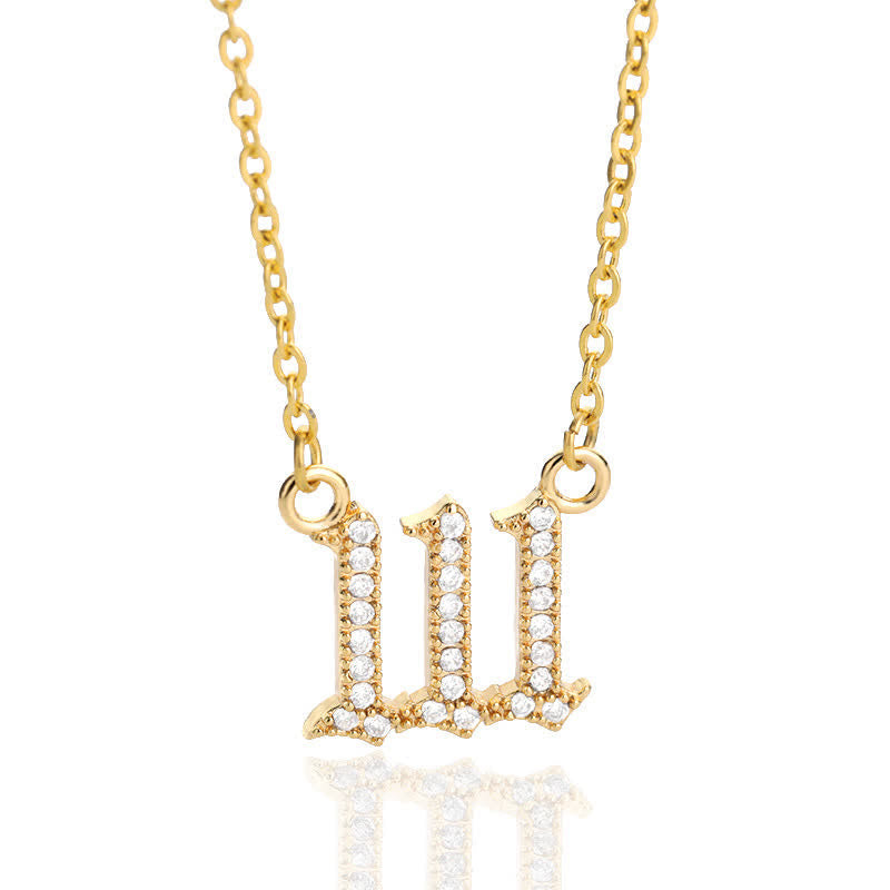 Zirconia Angel Numbers Necklace - Seraphina-Gold-111-Nora Luxe