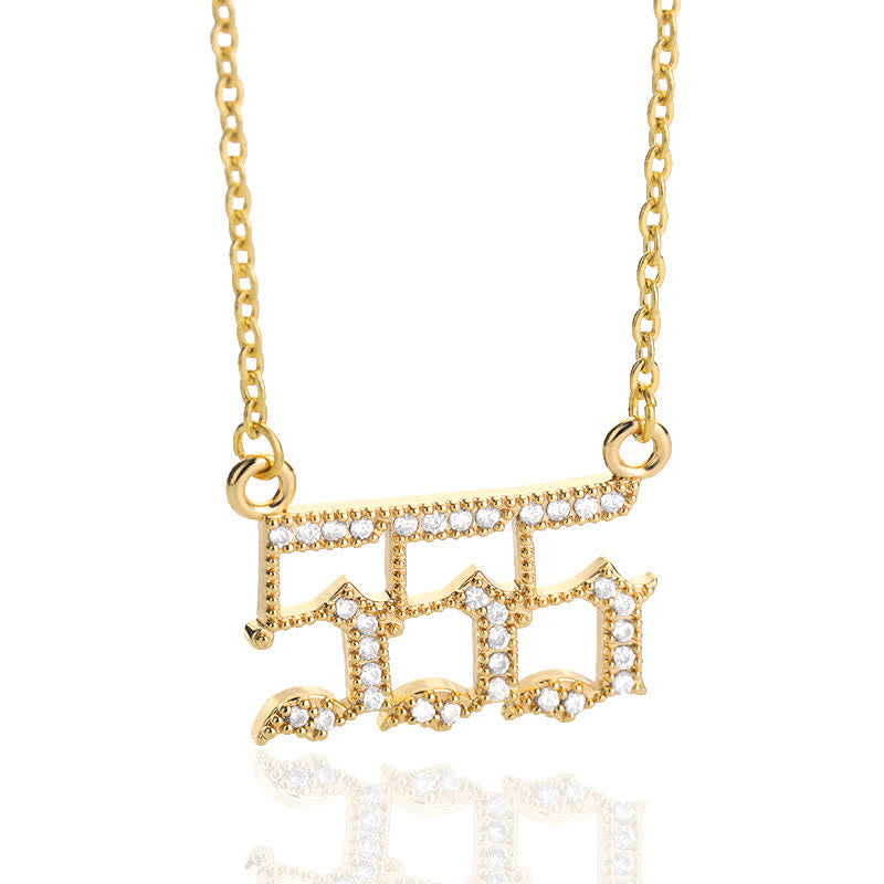 Zirconia Angel Numbers Necklace - Seraphina-Gold-555-Nora Luxe