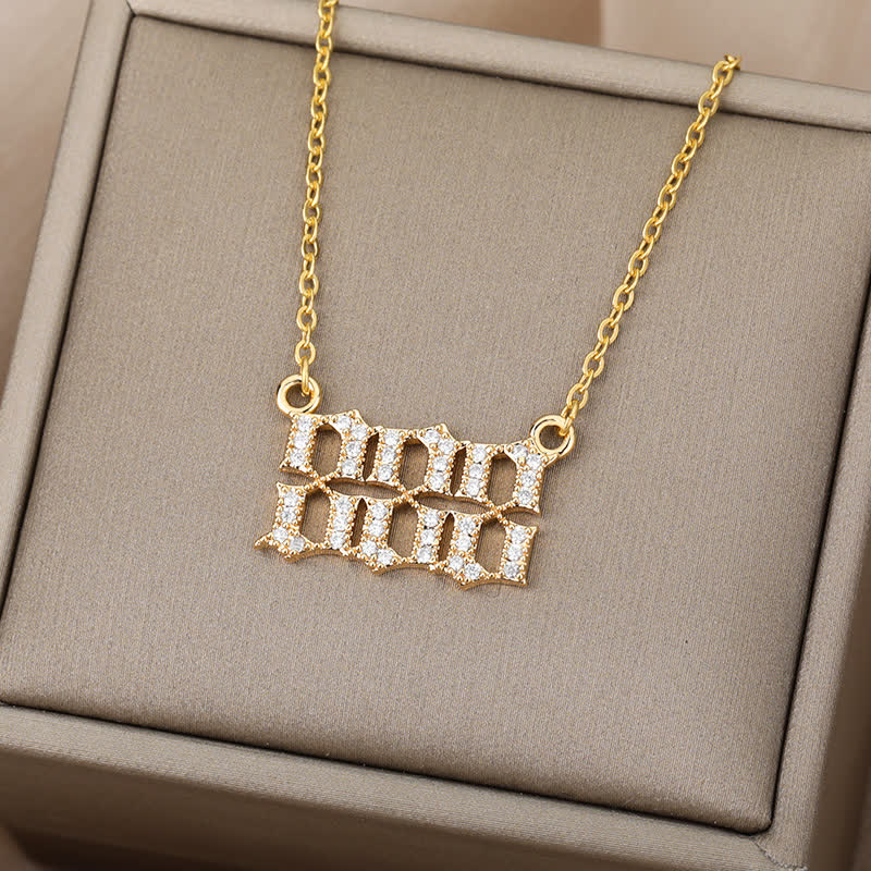 Zirconia Angel Numbers Necklace - Seraphina-Gold-777-Nora Luxe