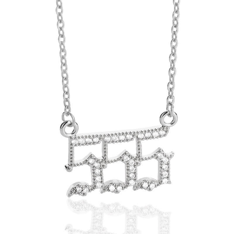 Zirconia Angel Numbers Necklace - Seraphina-Silver-555-Nora Luxe