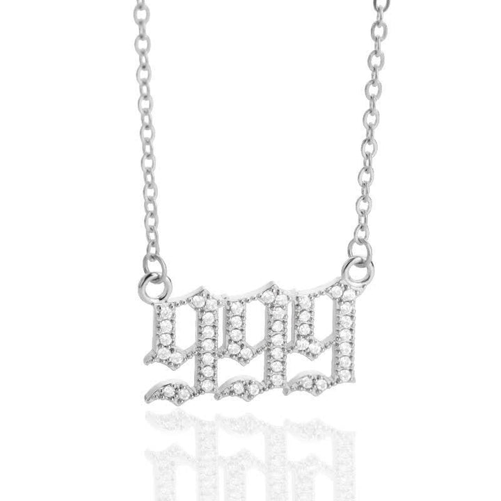 Zirconia Angel Numbers Necklace - Seraphina-Silver-999-Nora Luxe