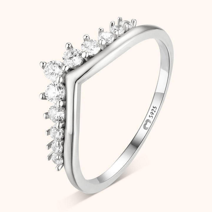 Zirconia Crown Ring - Allegra-5-Silver-Nora Luxe