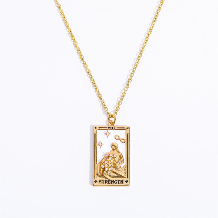 Zirconia Gold-Plated Tarot Drop Pendant Necklace - Amara-Current-Nora Luxe