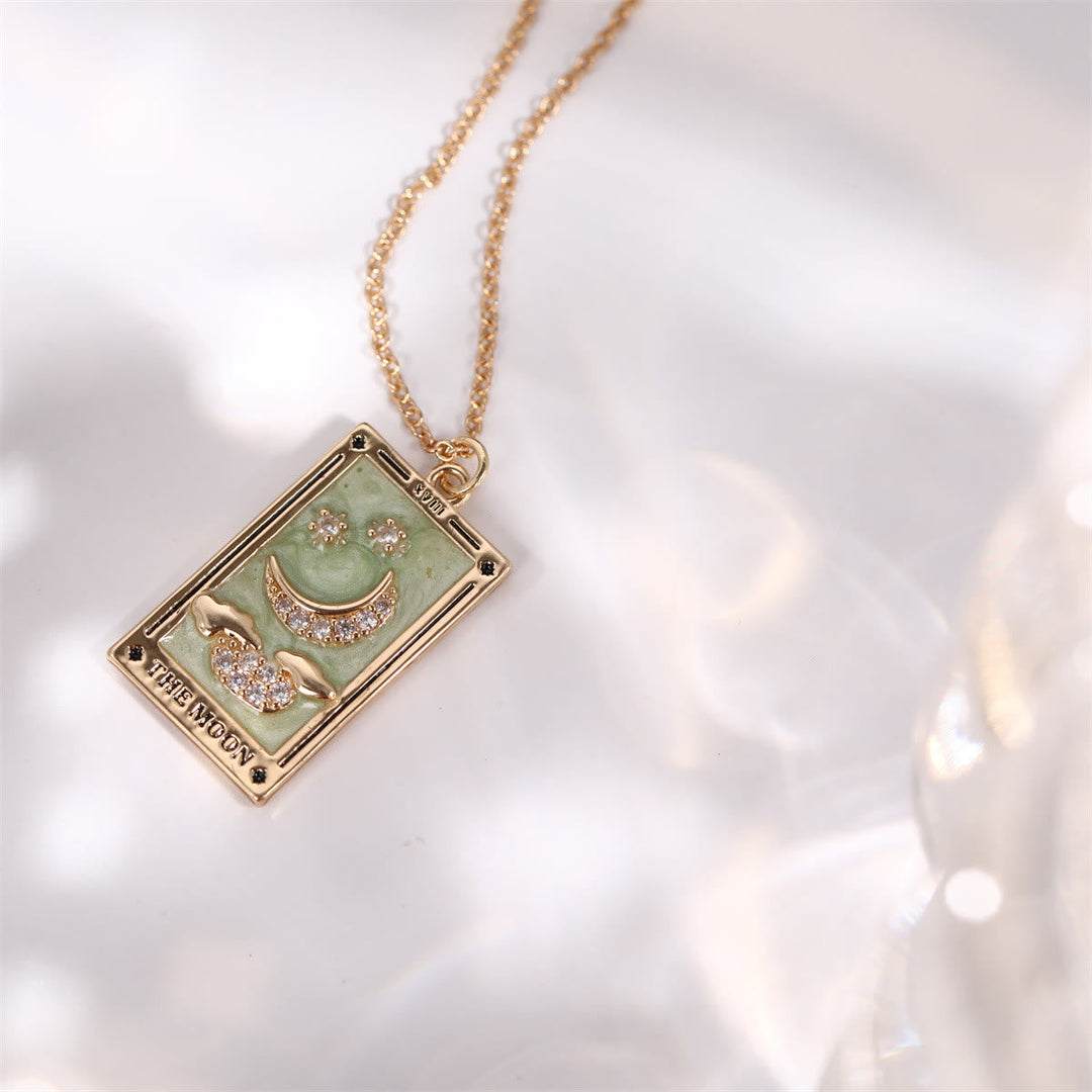 Zirconia Gold-Plated Tarot Drop Pendant Necklace - Amara-The Empress-Nora Luxe