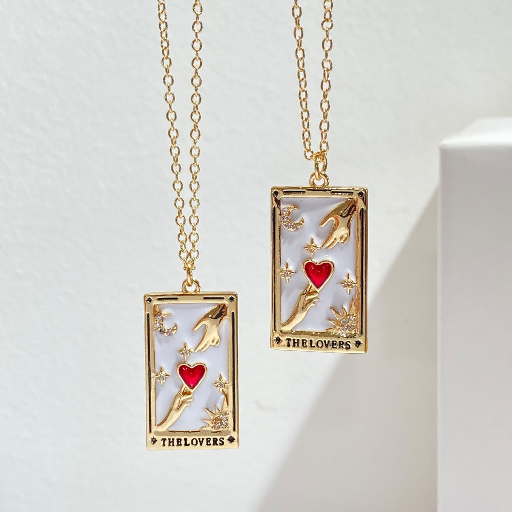 Zirconia Gold-Plated Tarot Drop Pendant Necklace - Amara-The Empress-Nora Luxe