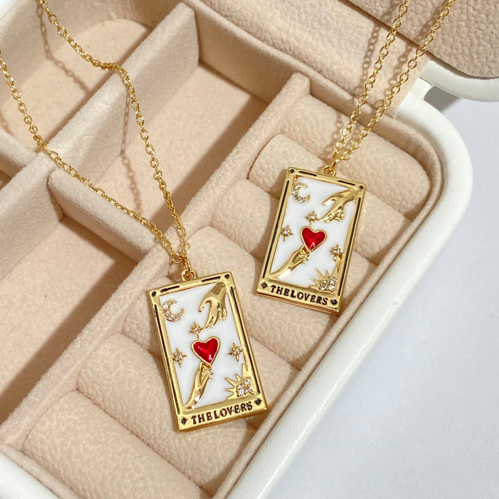 Zirconia Gold-Plated Tarot Drop Pendant Necklace - Amara-The Empress-Nora Luxe