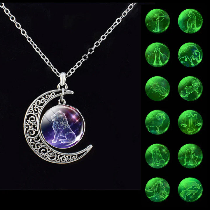 Zodiac Moon Necklace | Celestial Jewellery | Unique Pendant-Aries-Nora Luxe